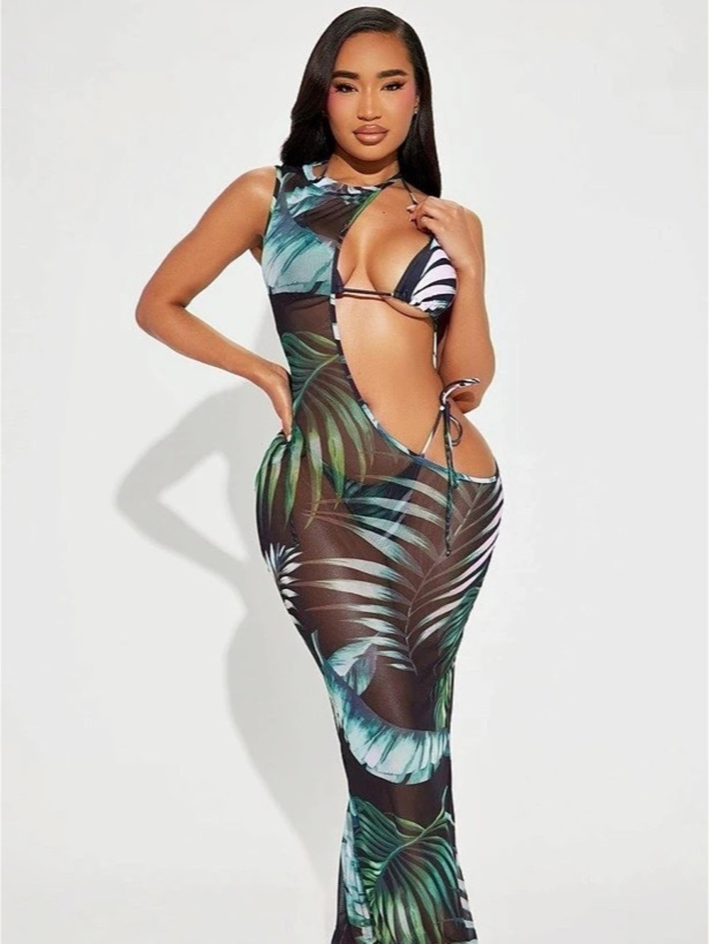 Abstract Print Bikini Set Like New